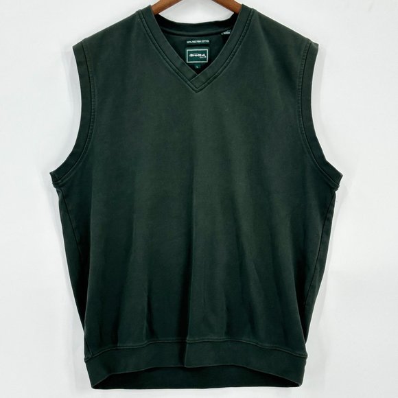 Bolle Golf Vest Men's Pullover V-Neck Embroidered Pima Cotton Green Size Large - Picture 1 of 8